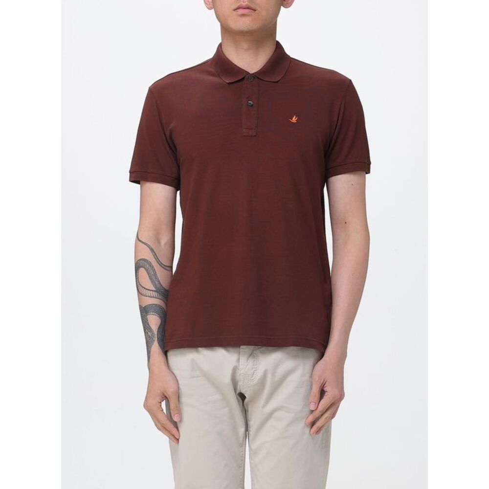 Brooksfield Men Basic Cotton Polo Shirt With Logo Brooksfield